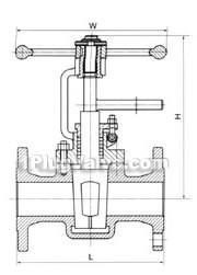 ANSI flange-connection hard-sealed lift plug valve constructral diagram(pic2)