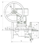 ANSI worm gear plug valve constructral diagram