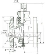 Flange-connection two-way plug valve constructral diagram(pic1)