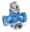 X14W-1.0 Internal thread three-way Cast iron plug valve