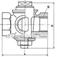 Internal thread three-way all-copper plug valve constructral diagram