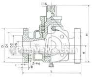 Three-way heat-preservation plug valve constructral diagram